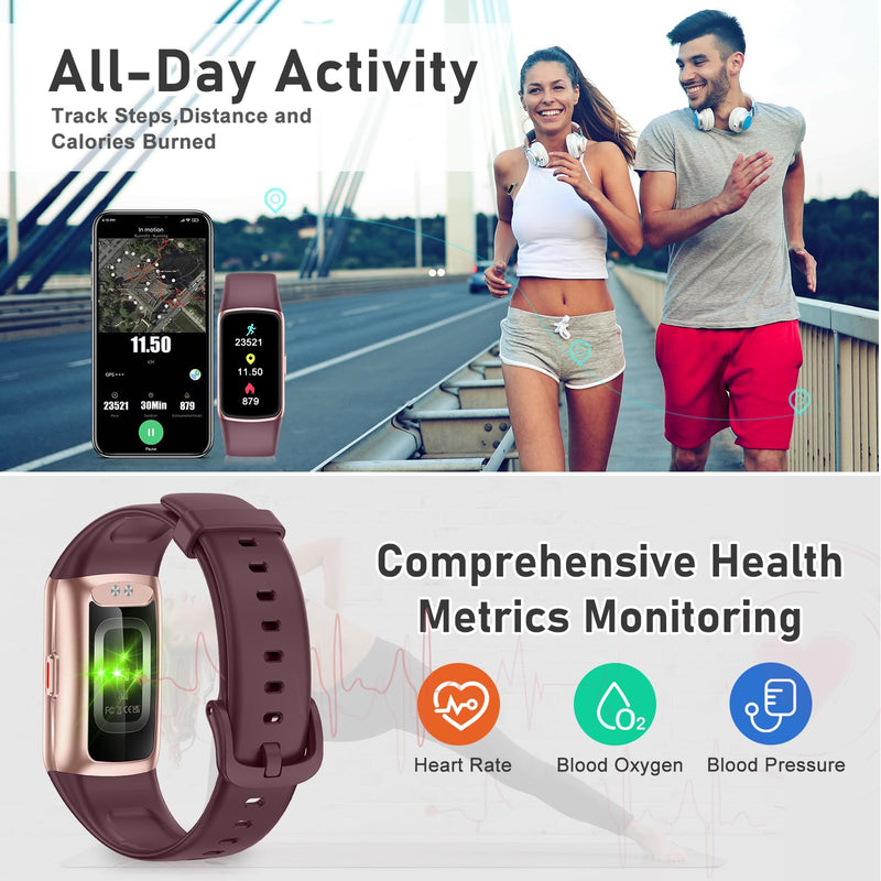 Fitness Tracker with 24/7 Heart Rate, Blood Oxygen, Sleep Tracker, 1.47''Waterproof Fitness Watch, Activity Tracker with Step Tracker for Women Men Bordeaux - BeesActive Australia