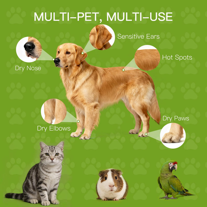Paw Balm for Dogs and Cats, Paw Pad Balm with Avocado Oil & Witch Hazel, 2.1 oz Beeswax Paw Cream for Dry, Cracked Pads, Lick-Safe Pet Paw Care - with 2 Pack Pet Wipes 2.1 oz +2-pack pet wipes