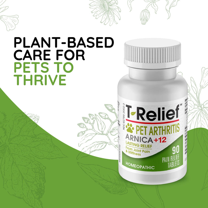 MediNatura Plant-Powered Pet Pain Relief Bundle T-Relief Pet Pain Tablets (90) + T-Relief Pet Arthritis (90) 12 Plant-Based Homeopathic Pain Relievers with Arnica - Support for Muscles, Joints + HIPS - PawsPlanet Australia