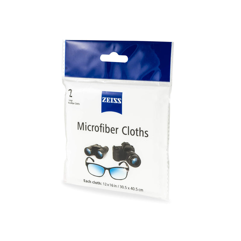 ZEISS MicroFiber Lens Cleaning Cloth (Pack of 2) JUMBO SIZE 2 Piece Cloth Set