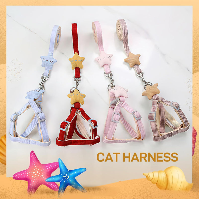 Cat Harness and Leash Set Escape Proof for Small Large Cats, Adjustable Cat Harnesses & Leashes for Walking, Lightweight Kitten Harness for Kittens D-Pink-S - BeesActive Australia