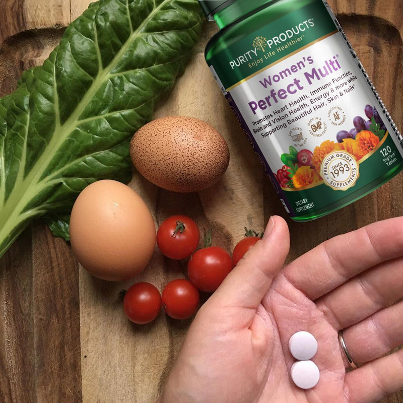 Purity Products Women’s Perfect Multi Balanced Multivitamin - 120 Tablets | Supports Urinary Tract Health, Immune, Bone + Muscle, Hair, Skin, Nails, an Elite Probiotic for Digestive Health + More