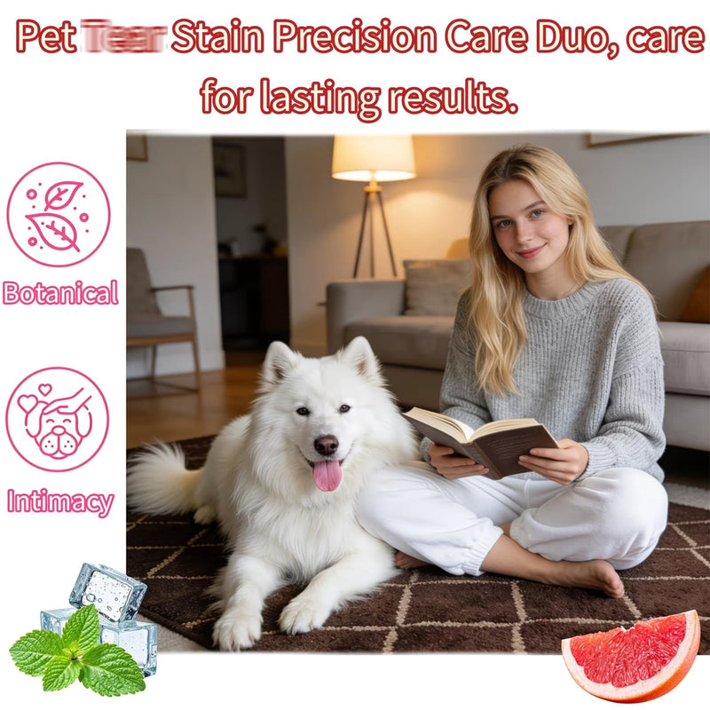 Dog Tear Stain Remover Balm & Eye Drops Kit,Gentle Tear Stain Cleaner for Dogs Eyes,Safe Eye Care for White Dogs with Brush, Easy to Use & Portable,Dog Eye Cleaner,Dog Tear Stain Removal