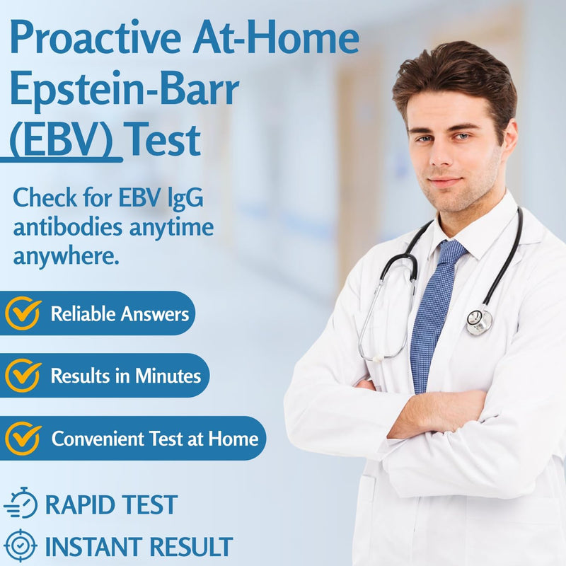 Epstein-Barr (EBV) Test Kit at-Home – No Need for a lab Visit– Detects IgG Response to VCA & EBNA (for in Vitro Diagnostic Use Only), Finger-Prick Sample. 1 Count (Pack of 1)