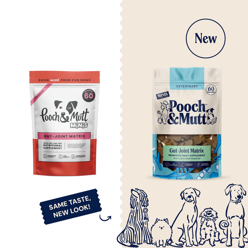 Pooch & Mutt - Gut Joint Matrix Supplement For Small Dogs, Helps Maintain Mobility Support The Gut-Joint Axis, 90g (Pack of 1) Mini