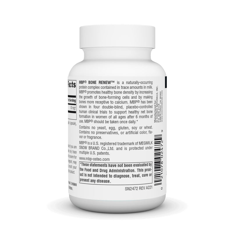 Source Naturals, MBP Bone Renew - 60 Capsules | Milk Protein For Advanced Density Support