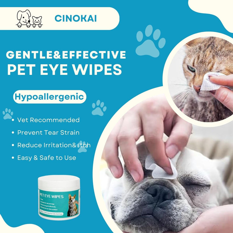 Pet Eye Wipes for Cats and Dogs, Dog Eye Wipes, Eye Wipes for Dogs, Pet Eye Wipes for Remove Tear Stain, Eye Debris, 100 Count - BeesActive Australia