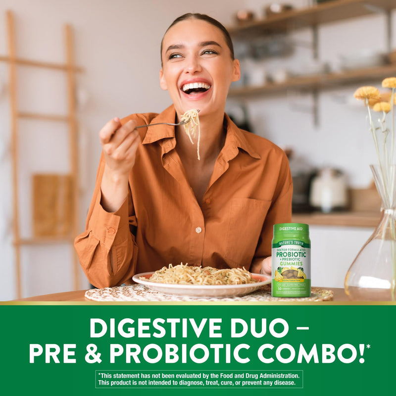 Nature's Truth Probiotic Gummies for Adults | 50 Count | Vegan, Non-GMO & Gluten Free Digestive Health Supplement