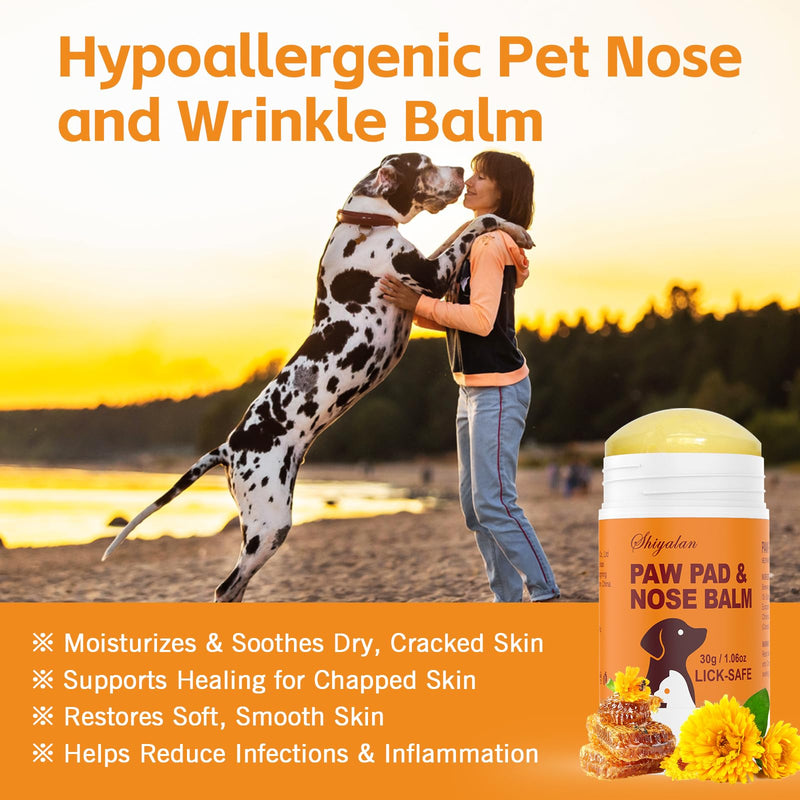 Dog Paw & Nose Balm, Pet Safe Ingredients, Protect Paws from Harsh Weather, 2 Pack