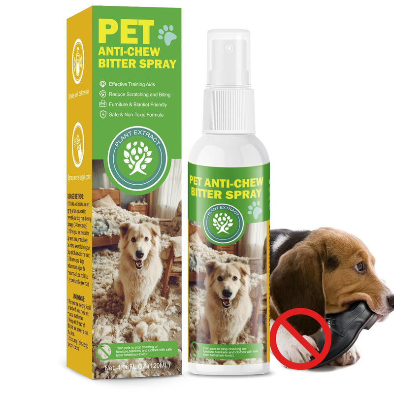 120ml Pet Anti-Chew Bitter Spray,Effective Training Solution to Deter Dogs and Cats from Chewing Furniture and Other Household Items,Safe and Non-Toxic Formula