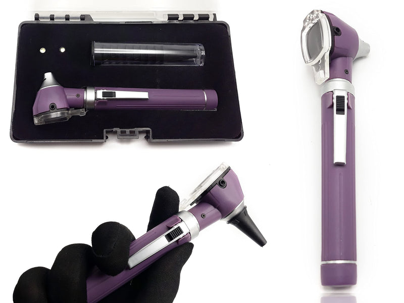 Brilliance German Fiber Optic Otoscope - Professional Ear Scope with LED Light and Speculum for Ear Examination and Diagnosis - Ideal for Professional and Home Use - Purple Color - BeesActive Australia