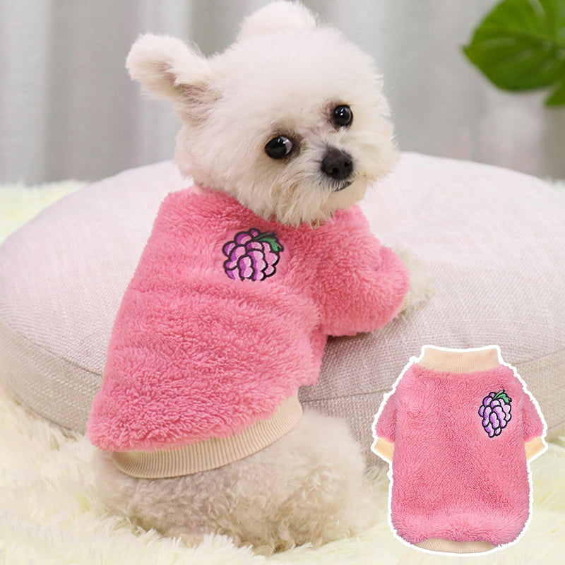 XXS Dog Sweaters for Small Dogs Girl, 2 Pack Warm Fleece Small Dog Sweaters for Winter, Cute Puppy Sweater Chihuahua Sweater Small Dog Clothes for Girls XX-Small Avocados, Grapes