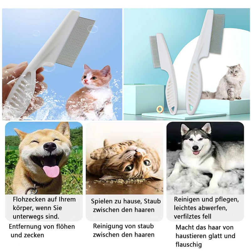 Flea Comb Cats, Pack of 2 Flea Comb for Dogs Cats Flea Comb Dog Lice Comb Flea Comb for Dogs Flea Comb for Removing Fleas Flea Comb for Cats and Dogs Lice Comb Stainless Steel for Cats and Dogs - BeesActive Australia