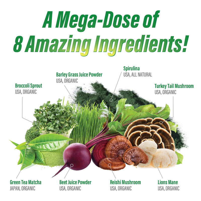 Myogenix MyoVite Super Greens Supplement Powder - Super Greens Powder for Men and Women, Daily Vitamin Supplement for Optimum Nutrition, Grown in USA - Organic Supplements, 30 Servings