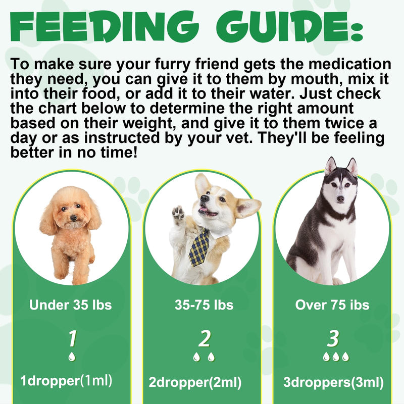 Dog Deworming Liquid, Natural Herbal Deworming Drops for Dogs, 100% Natural, Promotes Intestinal Health and Hygiene, Improves Digestion, Strengthens Immunity 60Ml - BeesActive Australia