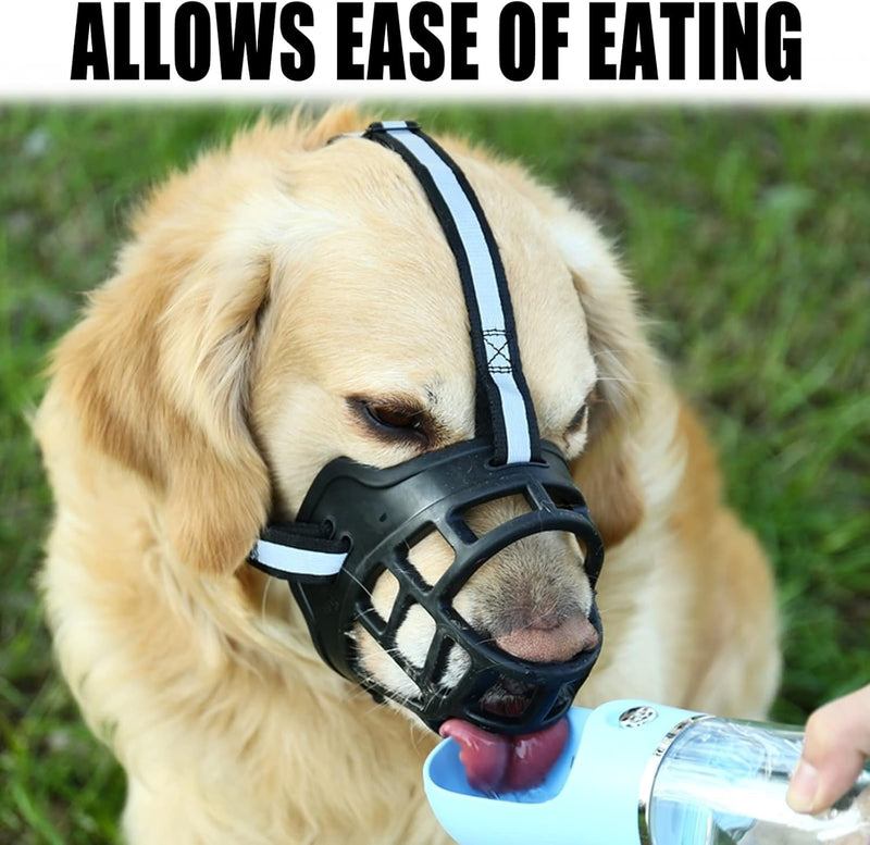 JUXINE muzzle for large dogs, breathable all-round coverage and adjustable straps for muzzles of medium and large dogs, preventing biting, chewing and barking (size 5) SIZE 5 - BeesActive Australia