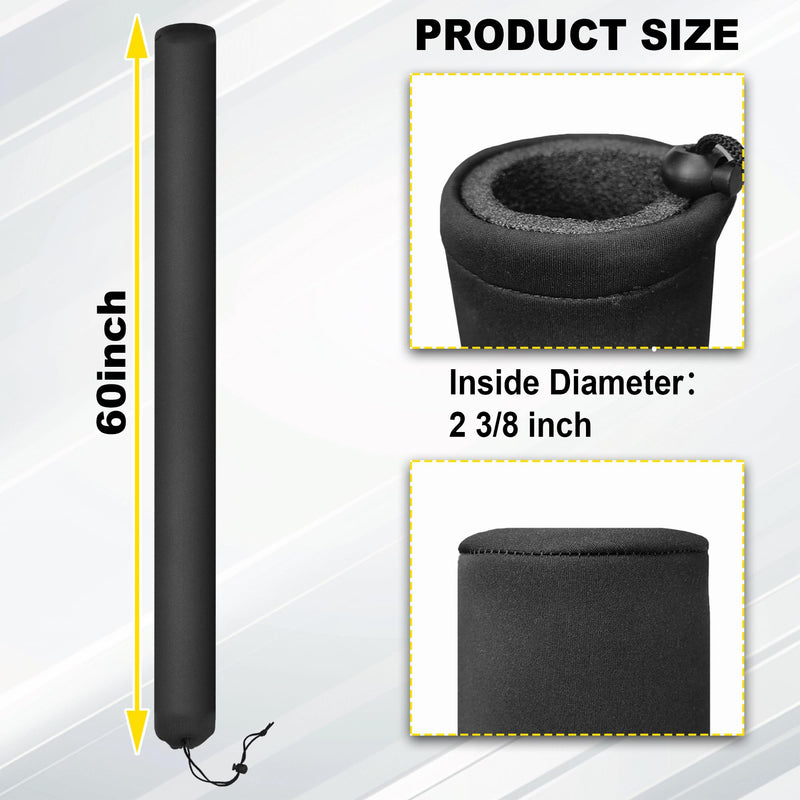 Pair of Boat Trailer Guide Pole Pad and Cover Heavy Duty Canvas Boat Trailer Capped Guide Pole Pad Cover- Black 60" - BeesActive Australia