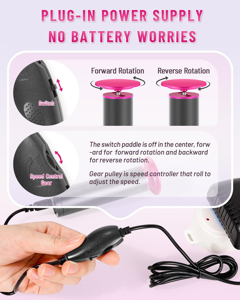 DERMAWAVE Electric Callus Remover for Feet with 60 Sandpaper Discs, Adjustable Speed Professional Foot File Electric Heel Grinder Sander Pedicure Tool for Men & Women Rose Pink - BeesActive Australia