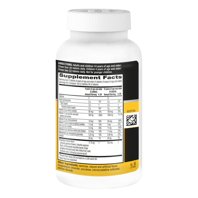 Airborne 1000mg Vitamin C Immune Support Citrus Chewable Tablets, 200ct | Antioxidants Vitamins A, D & E + Zinc, Selenium, and Manganese, Herbal Blend, Multivitamin Supplements, Immune Health, Tasty 200 Count (Pack of 1)