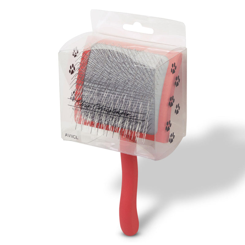 Chris Christensen Big G Dog Slicker Brush for Dogs (Goldendoodles, Labradoodles, Poodles), Groom Like a Professional, Fluff Detangle Style, Saves Time Energy, Coral, Large - BeesActive Australia