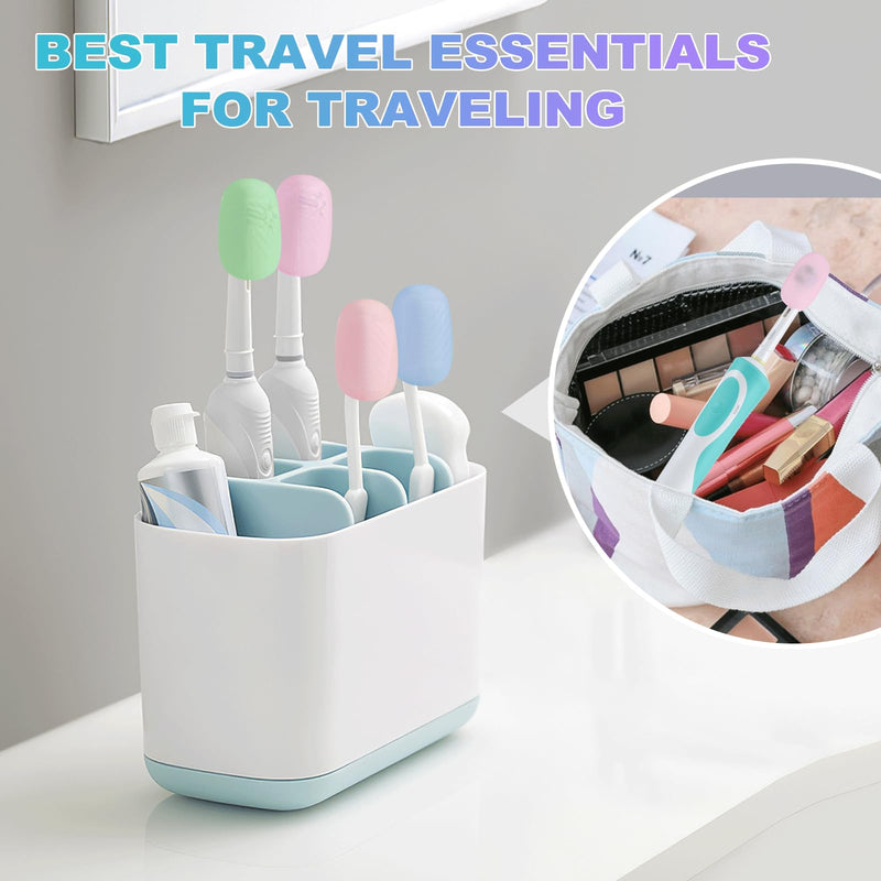 6 Packs Toothbrush Covers, Silicone Toothbrush Covers Caps for Electric Toothbrush Replacement Heads & Manual Toothbrush - BeesActive Australia