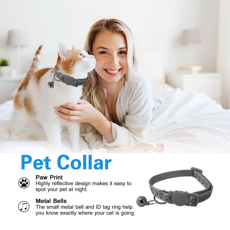 Muecleao Cat Harness with Lead, Escape-Proof, Cat Lead with Harness for Cats, Adjustable Cat Harness, Cat Collar with Reflective Strips for Outdoor Training Walking (Grey, S) Grey - BeesActive Australia