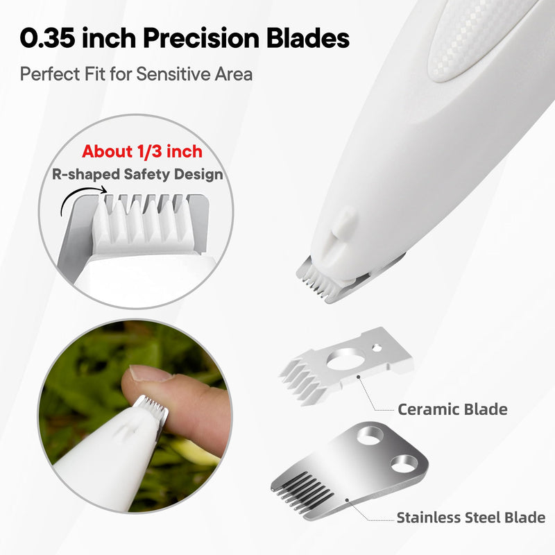 Dog Paw Trimmer with LED Light, Rechargeable Cordless Electric Grooming Clippers, Low Noise Pet Hair Shaver for Small Dogs Cats Trimming Around Paws, Eyes, Ears, Face, Rump - BeesActive Australia
