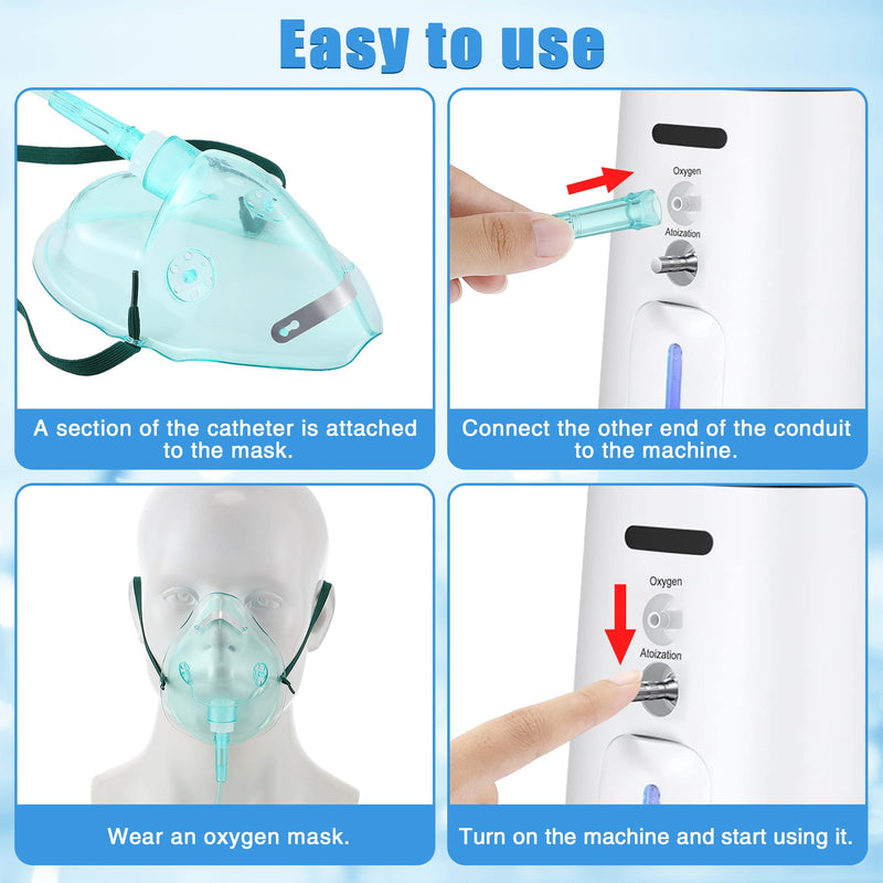 Geiserailie 2PCS L Oxygen Mask with 6.6 Ft Tubing and Adjustable Elastic Strap, Adult Oxygen Mask with Tubing, Breathing Masks for Face Adult Size L - BeesActive Australia