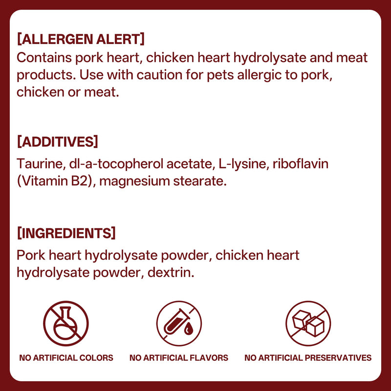 Heart Support Supplement for Dogs & Cats with CoQ10, Taurine & Vitamin E – Cardiovascular Wellness, Pet Heart Health for All Breeds & Ages, 140 Tablets