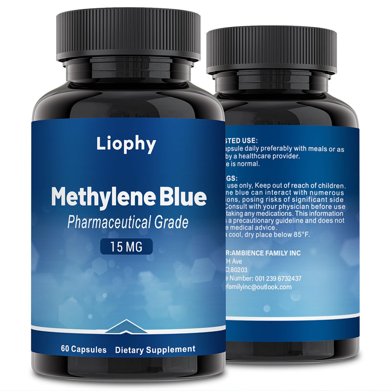 Methylene Blue Capsules — Premium Quality Methylene Blue with Vitamin C Ester, Dietary Supplement, 60 Easy‑to‑Swallow Capsules