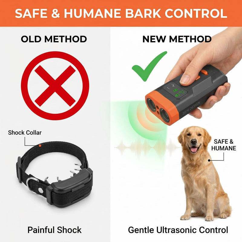2026 New Ultrasonic Dog Bark Deterrent Device, 33FT Effective Range Indoor Outdoor Use, Safe & Humane Rechargeable Bark Control with Child Safety Lock to Effectively Correct Dog Barking Behavior