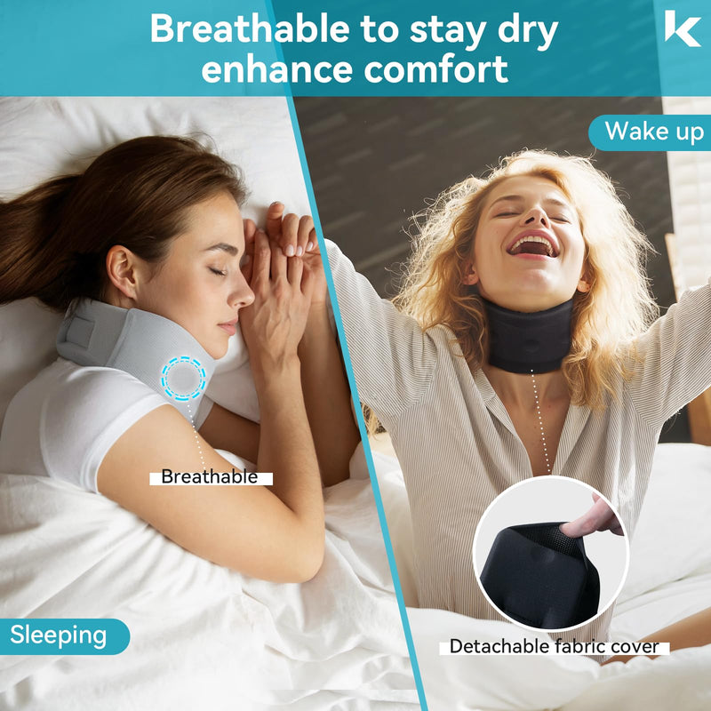 Neck Brace for Neck Pain Relief, Soft Cervical Collar for Neck Support, Adjustable Neck Support Collar for Travelling, Nap, Office, Relief of Neck Cervical Spine Pressure 3.5"Middle Height (Red) Red Large(13.4-15.3 Inch) - BeesActive Australia