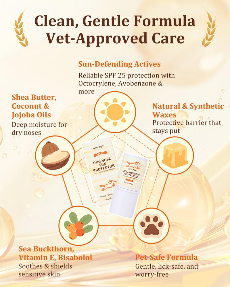 Dog Nose Sun Protector Balm - SPF25 Sunscreen for Dogs, Shea Butter & Coconut Oil Formula, Protects & Repairs Dry/Cracked Noses, Safe for All Breeds