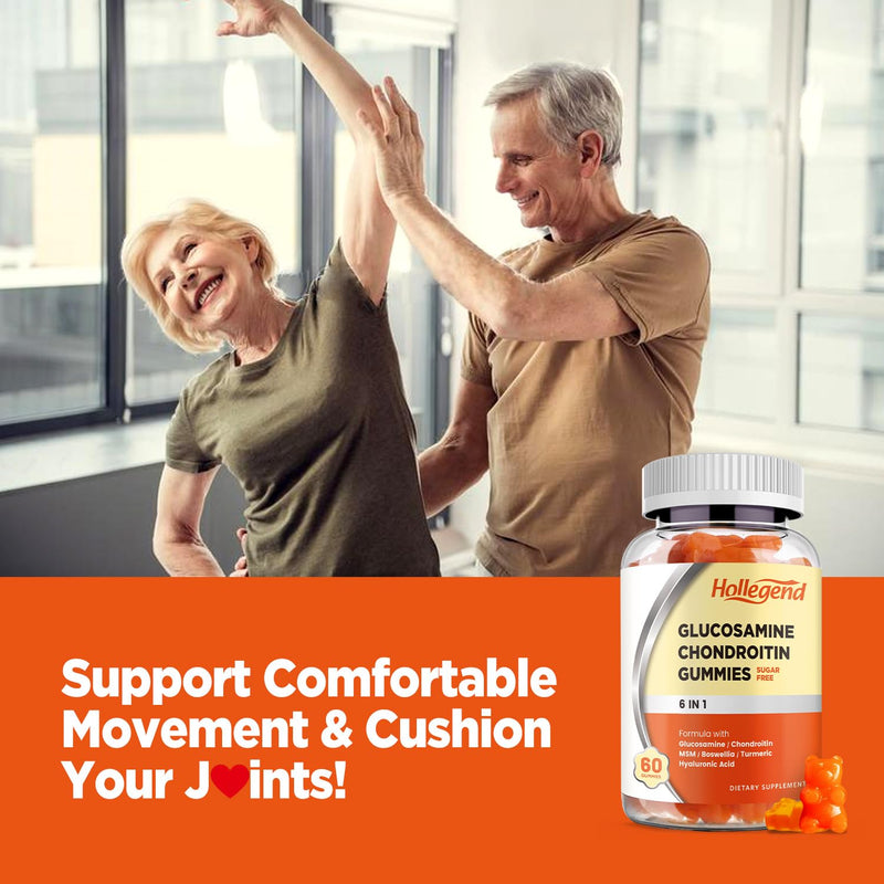 Glucosamine Chondroitin Gummies Sugar Free, Gummies Supplements for Adults Men & Women, 60 Count 1