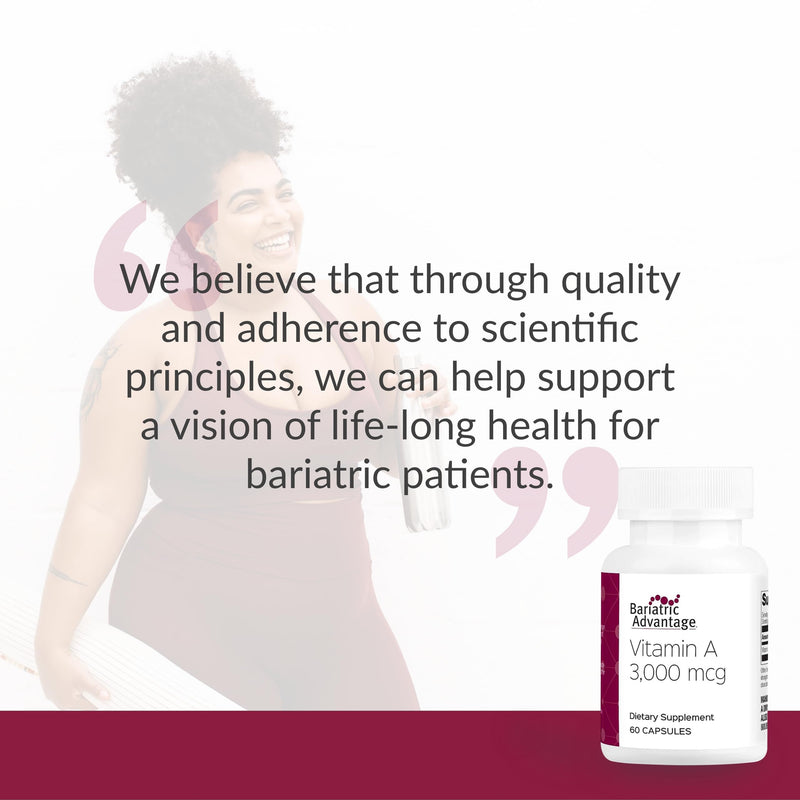 Bariatric Advantage Vitamin A 3,000 mcg - for Bariatric Surgery Patients - Easy-Digest Mini Capsules - Vitamin A Supplements - Eye Health Support* - 60 Count (Pack of 2) 60 Count (Pack of 2)