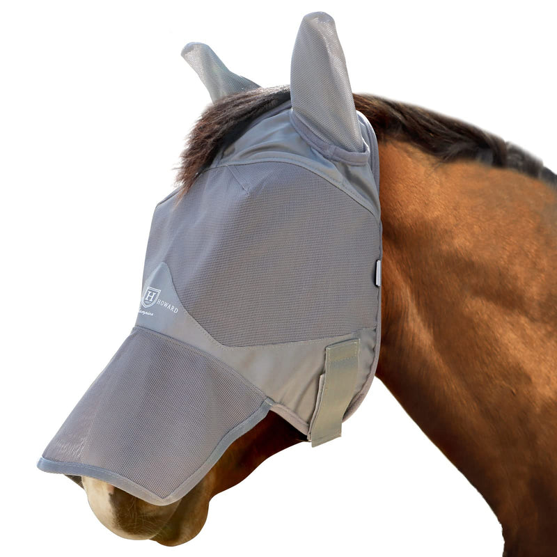 Harrison Howard Horse Fly Mask Long Nose with Ears Original Grey Horse Large Horse (Large) - BeesActive Australia