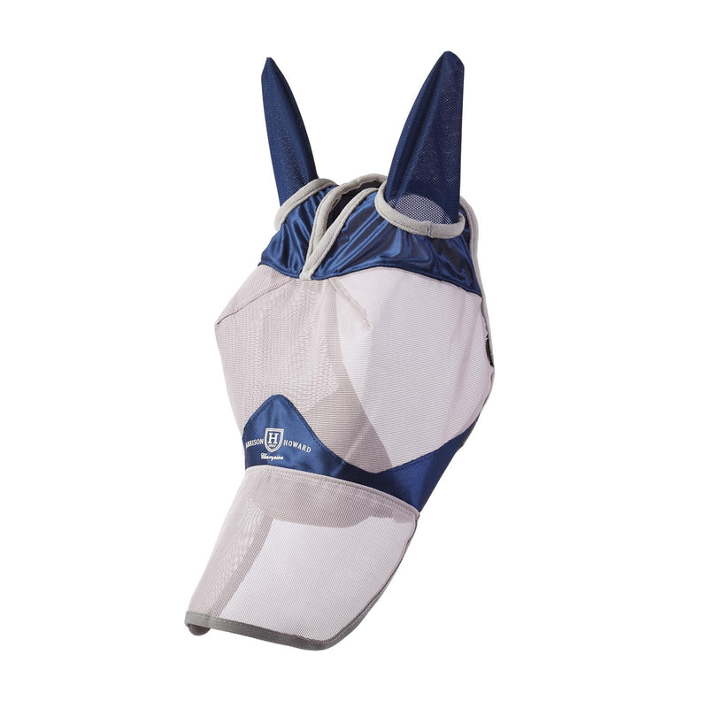 Harrison Howard Full Face Horse Fly Mask UV Protection and Breathable Mask for Equine Use Comfortable Fly Mask for Horses Navy L - BeesActive Australia