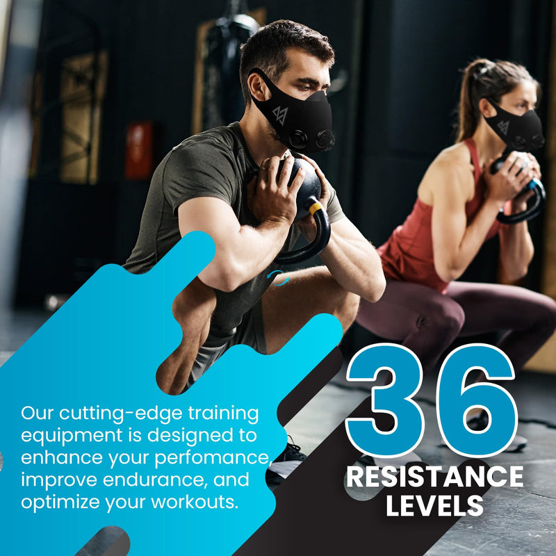 TRAININGMASK - Elevation Training Mask 2.0 BlackOut - Workout Mask Medium - BeesActive Australia