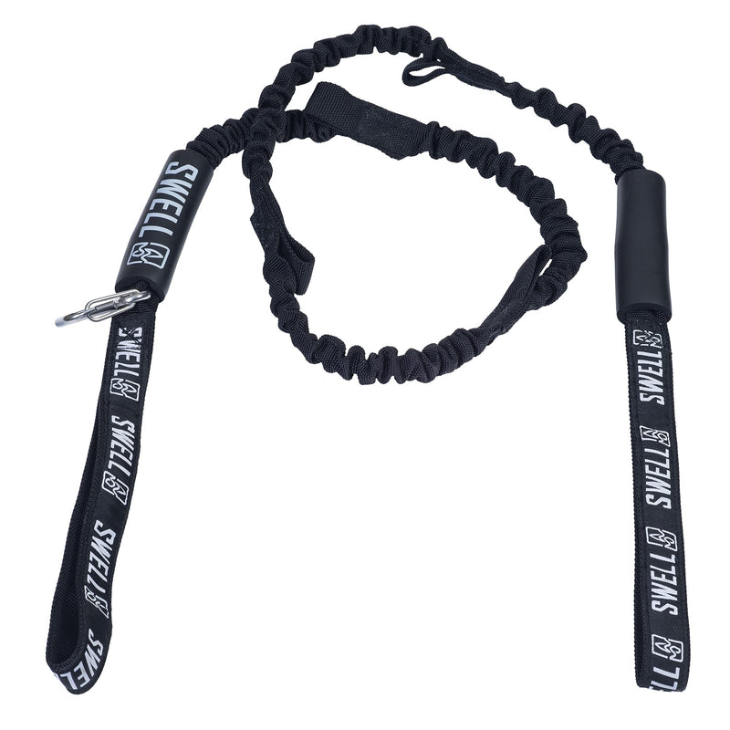 SWELL Wakesurf - Bungee Dock Line 6 Ft. - Adjustable Length Webbing, Shock Absorbing Cord Protection Boat Tie Fender Rope Black