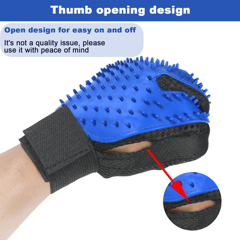 Cat Gloves for Grooming, Pet Grooming Gloves for Removing Floating Hair, Grooming Gloves for Dogs, Five Finger Hair Rubbing Gloves for Cat and Dog Massage and Bathing-1Pair - BeesActive Australia