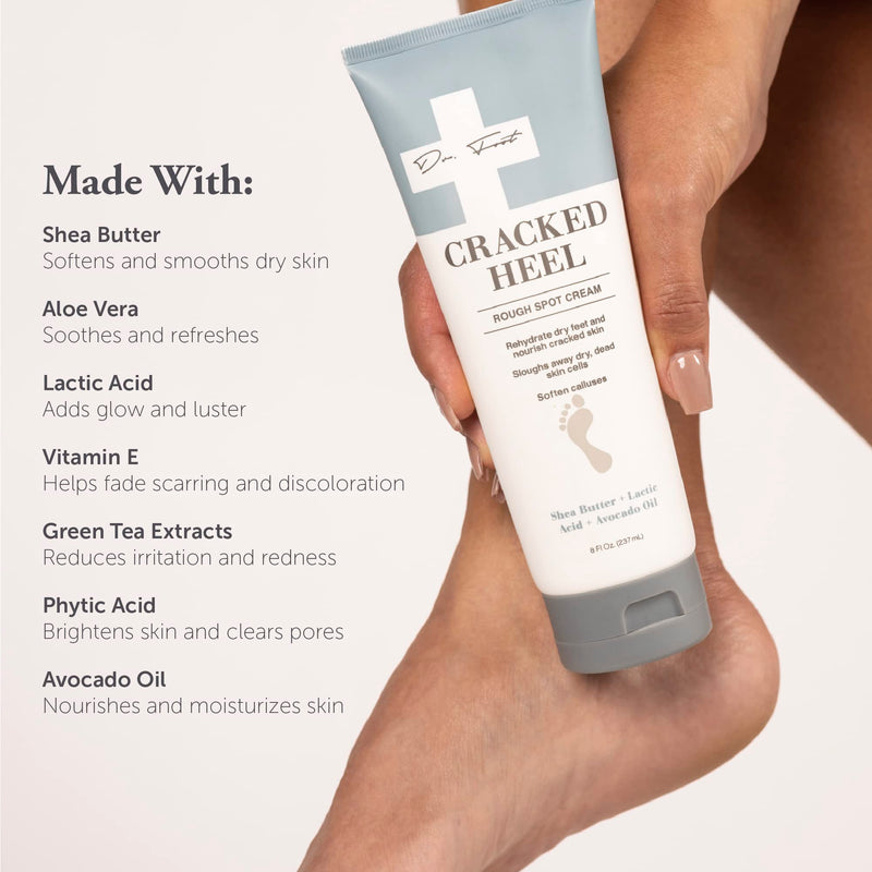 Dr. Foot Cracked Heel Repair Cream 8 Fl Oz - Moisturizing Lotion with Shea Butter & Lactic Acid, Softens Calluses & Dry Skin on Feet 8 Fl Oz (Pack of 1) Cracked Heel Foot Lotion - BeesActive Australia