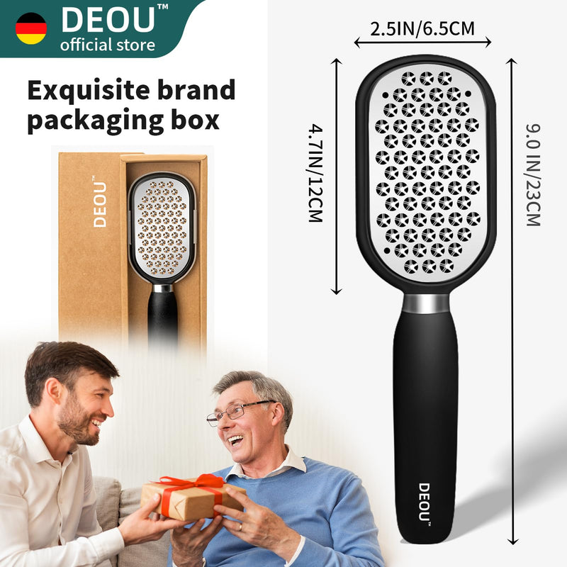 DEOU Metal Foot File SStainless Dead Skin Callus Remover for Dead Skin Professional Secure Foot Scrubber Heel Scraper Cracked Heels Repair Pedicure Tools for feet Black - BeesActive Australia