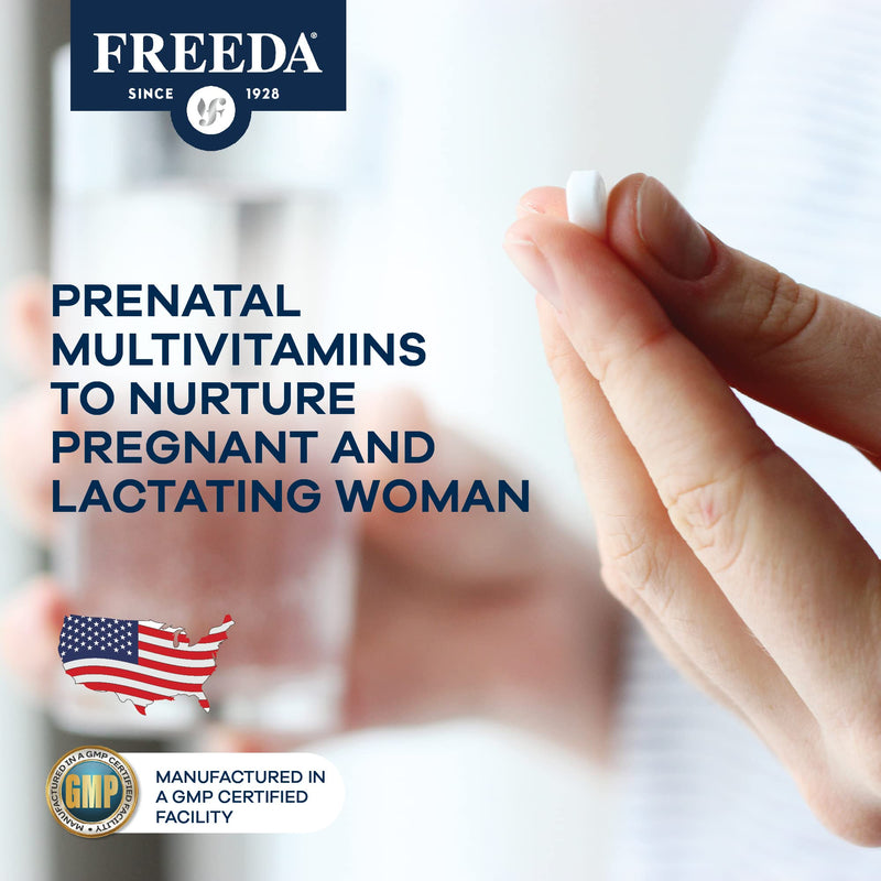 FREEDA Mini Prenatal Vitamins for Pregnant Women – 240 Tiny Tablets | Supports Mother & Baby Nutrition – Includes Methylfolate, Calcium, & Essential Nutrients – Vegan, Kosher, Easy-to-Swallow 250 Count (Pack of 1)
