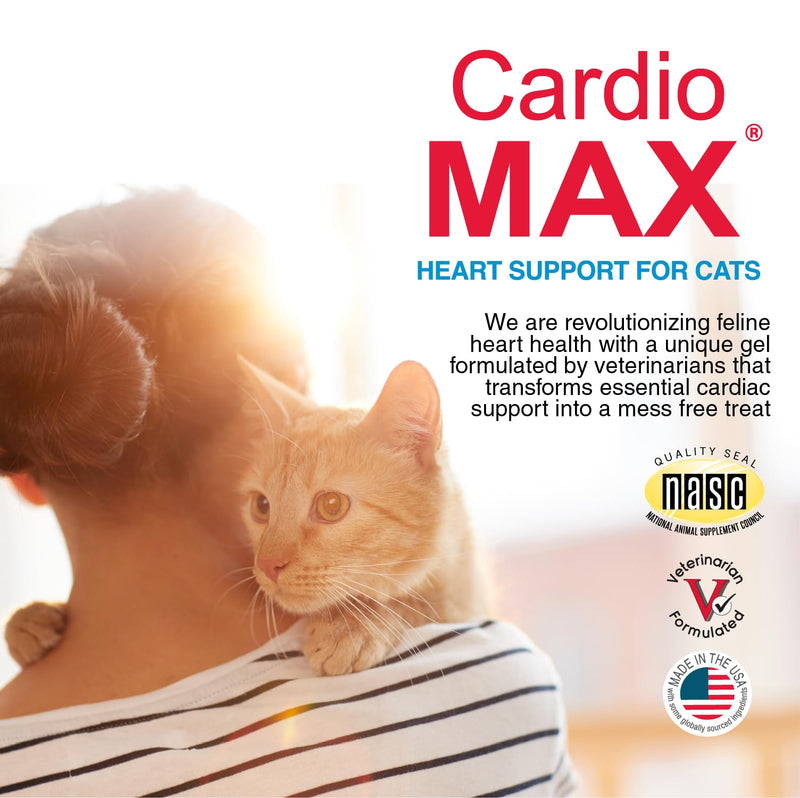 Heart Support Gel for Cats – L-Taurine, L-Carnitine, CoQ10 & Omega-3 (EPA & DHA) – Cardiovascular & Heart Muscle Support – Veterinarian Formulated Cat Cardiac Supplement – Tuna Flavor – 5 oz