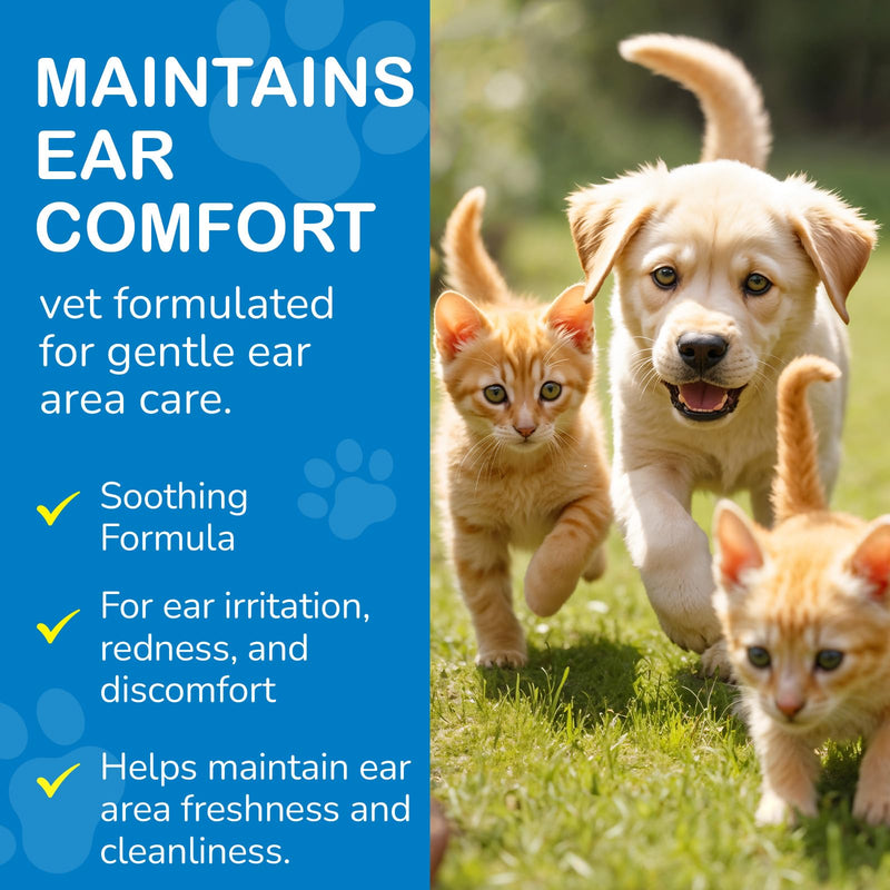 Pet Ear Cleaning Ear Drops for Dogs and Cats - Treat Ear Mite Infections, Yeast Infections, and Earwax Buildup, Soothe Itching, Disposable Ear Cleaning Essence 10 PCS