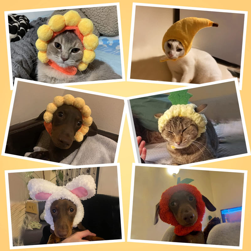 Weewooday 5 Pieces Cat Hat Cat Costume Outfit Bunny Hat with Ears Funny Cat Hat for Cats and Small Dogs Kitten Puppy Party Christmas Costume Accessory Headwear(Cute Style) Cute Style - BeesActive Australia