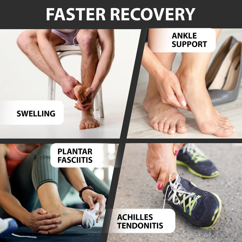 Ankle Brace for Men and Women – Adjustable Compression Support Sleeve with Adjustable Strap, Ankle Support for Sprained Ankle, Plantar Fasciitis, Achilles Tendonitis, Ideal for Sports, One Size White - BeesActive Australia