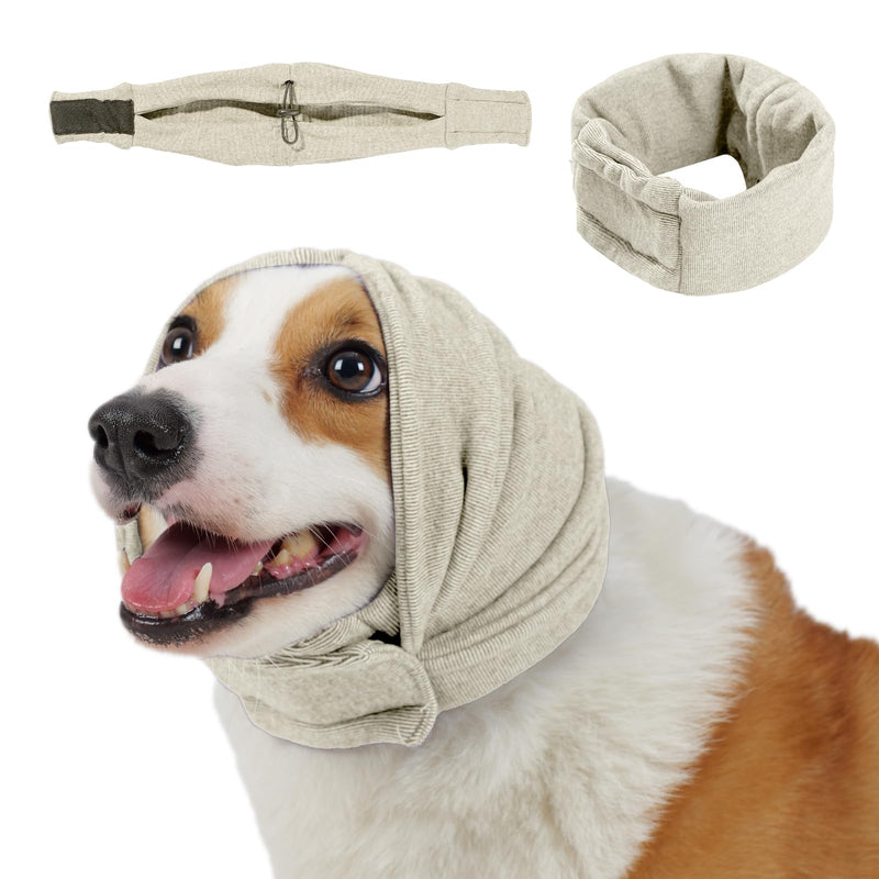 Dog Calming Hoodie, No Shake Ear Wraps for Dogs, Adjustable Dog Ear Muffs for Noise Protection, Ear Wrap Head Cover for Anxiety Relief & Hematoma (Pearl White, S(Head Circle:9.8"-14.9")) Pearl White S(Head Circle:9.8"-14.9")