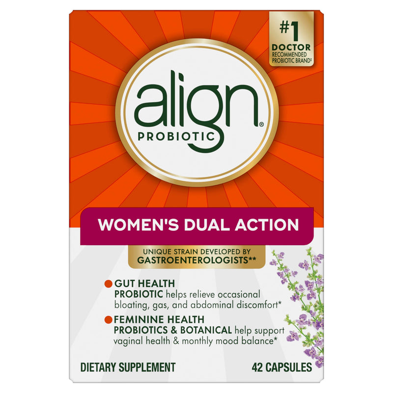 Align Probiotic, Womens Dual Action, Vaginal Probiotics for Women and for Vaginal Health Support, for Digestive Health, 42 Capsules (Pack of 2) 42 Count (Pack of 2)