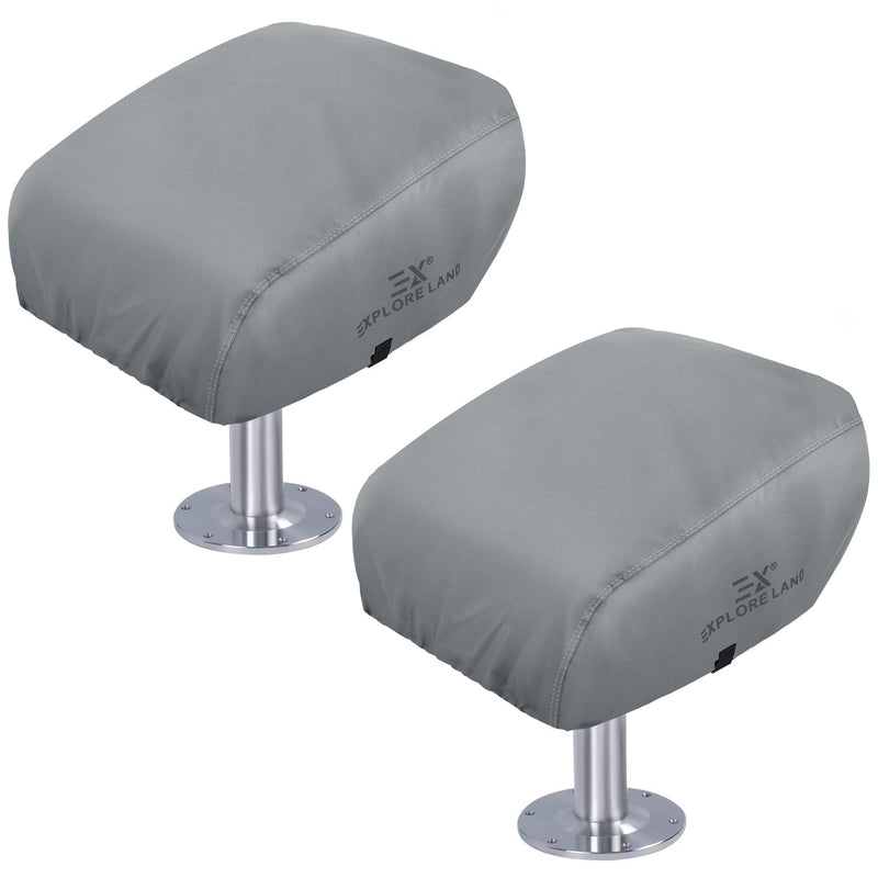 Explore Land Boat Folding Seat Cover - Waterproof 600D Heavy Duty Boat Folding Chair Cover 2 Pack - 18W x 20D x 14H inch, Grey 18"W x 20"D x 14"H Grey - Folding Chair (2 Pack) - BeesActive Australia